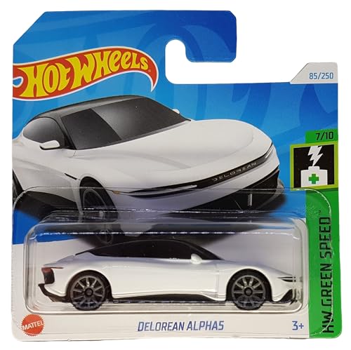 Hot Wheels - Delorean Alpha5 - HW Green Speed 7/10 - HTB84 - Short Card - DMC - Weiss - Mattel 2024 - 1:64 von Hot Wheels