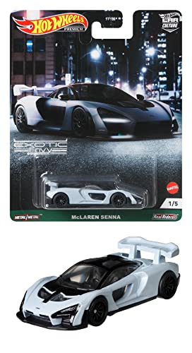 Hot Wheels Die Cast Modell McLAREN Senna - Maßstab 1:64, Länge 7 cm Premium Real Riders GRJ78 von Hot Wheels