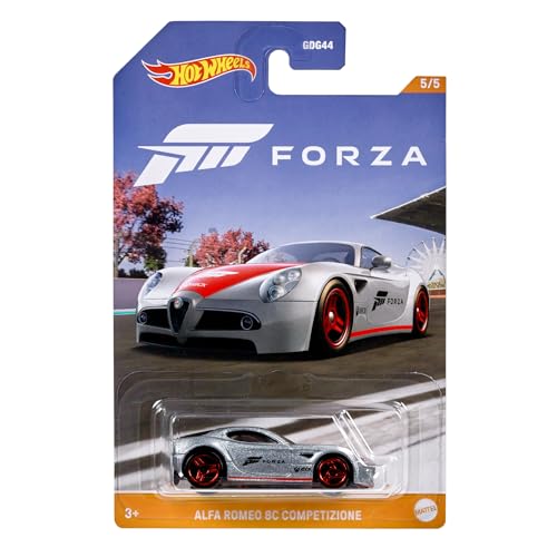 Hot Wheels DieCast Forza Horizon Modellauto ALFA Romeo 8C COMPETIZIONE – Maßstab 1/64, Länge 7 cm HLK24 von Hot Wheels