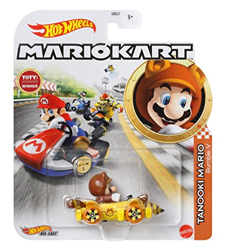 Hot Wheels DieCast TANOOKI Mario Bumble V von Super Mario Kart - Maßstab 1:64 Länge 5 cm von Hot Wheels