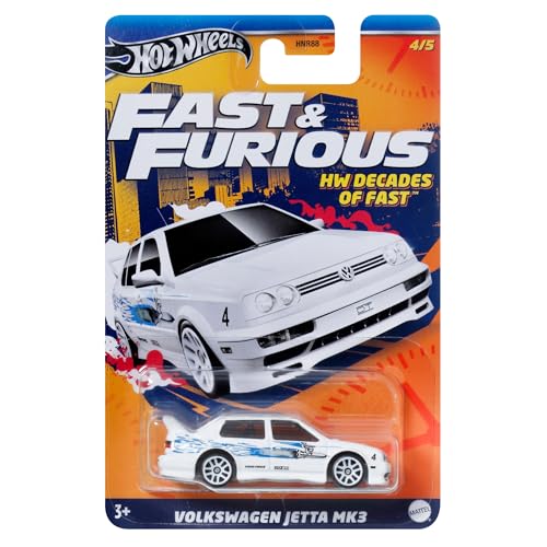 Hot Wheels Fast and Furious DieCast Modellauto VW Volkswagen Jetta MK3 – Maßstab 1/64, Länge 7 cm - HRW44 von Hot Wheels