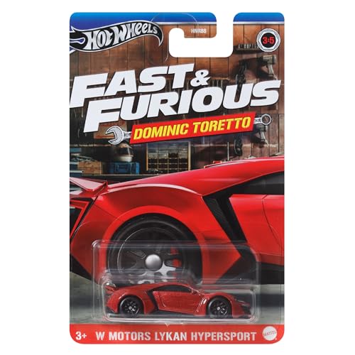 Hot Wheels Fast and Furious Dominic Toretto Die Cast Modellauto W MOTORS LYKAN HYPERSPORT Maßstab 1:64 - Länge 7 cm - HRW48 von Hot Wheels