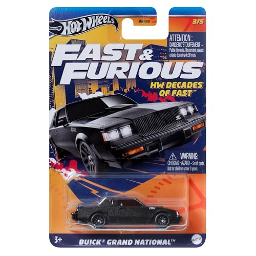 Hot Wheels Monster Fast and Furious DieCast Modellauto Buick Grand NATIONAL – Maßstab 1/64, Länge 7 cm - HRW43 von Hot Wheels