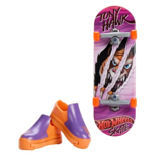 Hot Wheels Fingerskateboard Spielset mit Tony Hawk Design, Fingerboard, Skateschuhe, für Kids, inkl. Hot Wheels Fingerboard und Skateschuhe von Hot Wheels