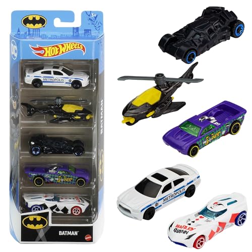 Hot Wheels GWW94 - 5er Set Batman Spielzeug Die-Cast Autos, ab 3 Jahren von Hot Wheels