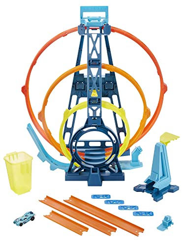 Hot Wheels GYP65 - Track Builder Unlimited Triple Loop Kit, Spielzeug Autorennbahn ab 6 Jahren von Hot Wheels