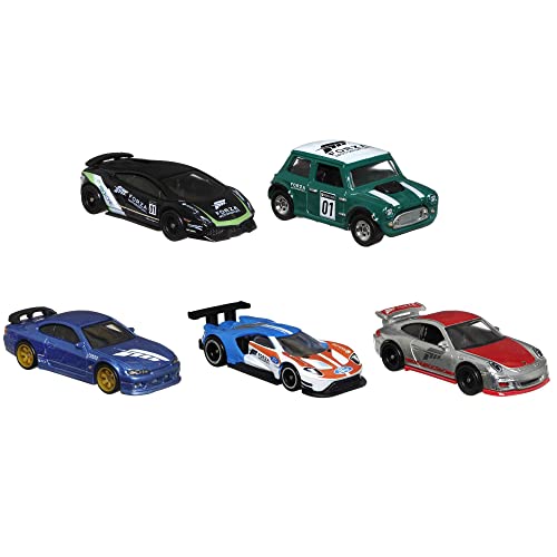 Hot Wheels HFF49 - Forza 5er-Pack Spielzeug-Rennfahrzeuge aus dem Videospiel im Maßstab 1:64 mit authentischen Details und realistischem Design, Geschenk für Sammler und Kinder ab 3 Jahren von Hot Wheels