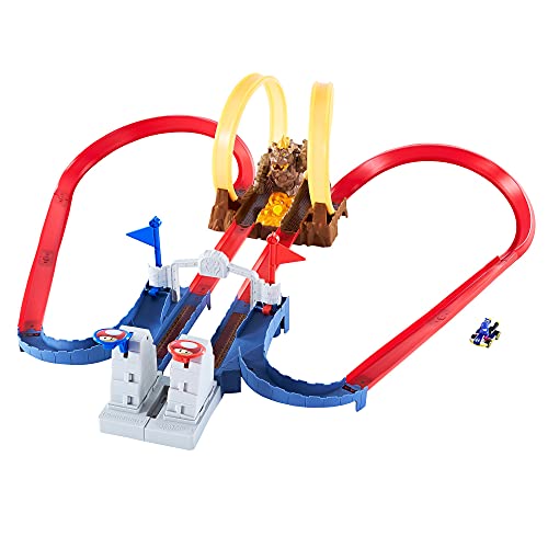 Hot Wheels HFY14 - Mario Kart Bowsers Festung, modulares Trackset mit Kopf-an-Kopf-Rennstrecken, Flaggen zur Rundenzählung, Bowser Figur, Autorennbahn Geschenk für Kinder ab 3 Jahren Hot Wheels HFY14 - Mario Kart Bowsers Festung, modulares Trackset mit Kopf-an-Kopf-Rennstrecken, Flaggen zur Rundenzählung, Bowser Figur, Autorennbahn Geschenk für Kinder ab 3 Jahren von Hot Wheels