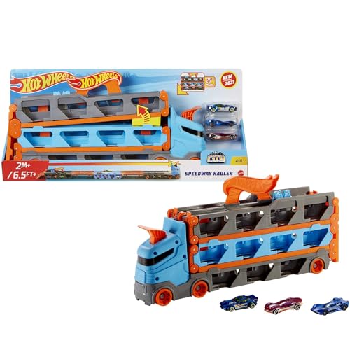 HotWheels - Super Transporter 60 mit 4 Spielzeugautos