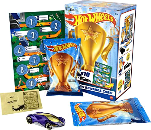 Hot Wheels HGJ94-10er Pack Fahrzeuge, Rewards-Cars, einzeln verpackt mit Gold-Sticker, Die-Cast Auto im Maßstab 1:64, zufällige Auswahl, Spielzeug Autos, Geschenk für Kinder ab 3 Jahren von Hot Wheels