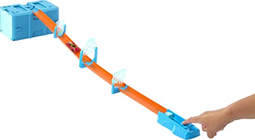 Hot Wheels Track Builder Eis-Crash Set - Track im Eis-Design, Fahrzeug, Container zur Aufbewahrung, kompatibel Tracks und Sets, für Kinder ab 4 Jahren, HKX40 von Hot Wheels