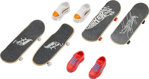 Hot Wheels HNG71 HW Shoe 4-Pack Asst Pack Skate Fingerboard and Shoes: Tony Hawk, Multicolored von Hot Wheels