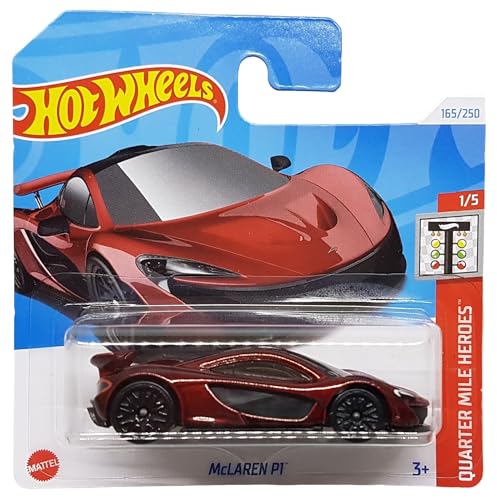 Hot Wheels - McLAREN P1 - Quarter Mile Heroes 1/5 - HTD92 - Short Card - Supersportwagen - dunkelrot - Mattel 2024 – 1:64 von Hot Wheels