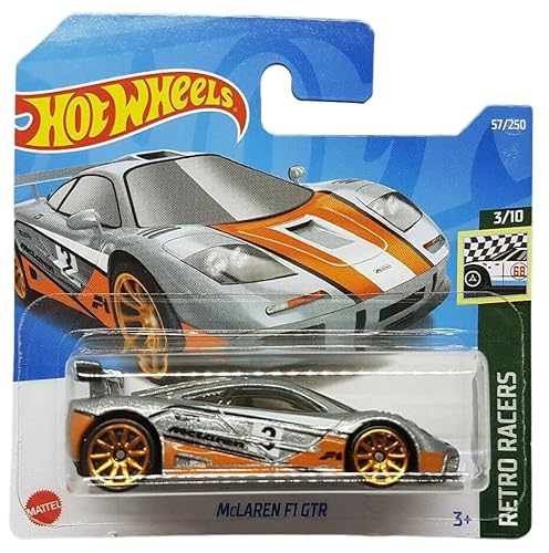 Hot Wheels - McLaren F1 GTR - Retro Racers 3/10 - HCX86 - Short Card - Silber metallic - Mattel 2022 von Hot Wheels