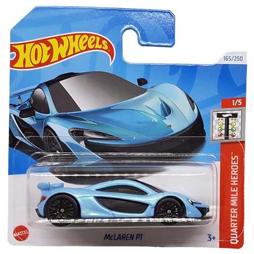 Hot Wheels - McLaren P1 - Quarter Mile Heroes 1/5 - HTB85 - Short Card - Sportwagen - hellblau metallic - Mattel 2024 – 1:64 von Hot Wheels