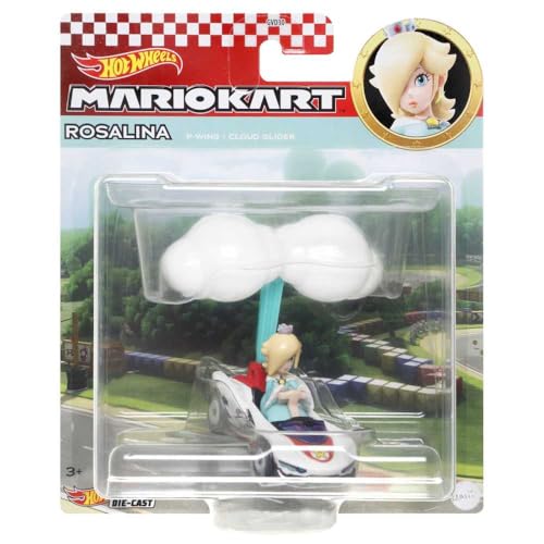 Hot Wheels Modellauto Die Cast Mario KART GLIDER Rosaline P-wing Cloud Glider Super Mario - Maßstab 1:64 Länge 5cm von Hot Wheels