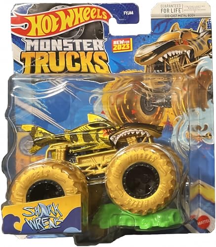 Hot Wheels Monster Trucks - Neu für 1:64 2023 (Shark Wreak Gold Champion Crashers 5/6) von Hot Wheels