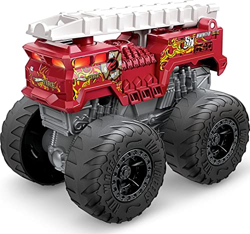 Hot Wheels Monster Trucks Roarin’ Wreckers 5 Alarm 1:43 Scale Fire Truck with Lights & Sounds, Plays Theme Song, Toy for Kids 3 Years Old & Older von Hot Wheels