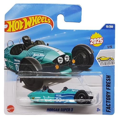 Hot Wheels - Morgan Super 3 - Factory Fresh 1/5 - HYW13 - Short Card - Morgan Motor Company - türkis blau - Mattel 2025-1:64 von Hot Wheels