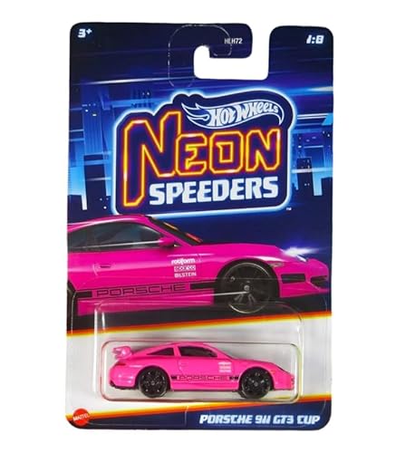 Hot Wheels Neon Speeders Porsche 911 GT3 Cup 1/8 Maßstab, pink von Hot Wheels