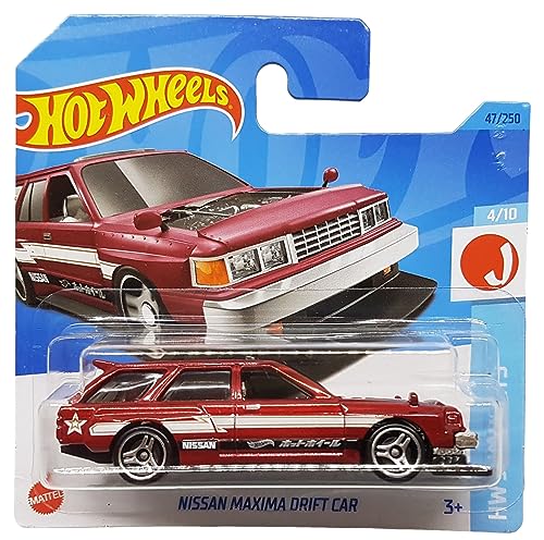 Hot Wheels - Nissan Maxima Drift Car - HW J-Imports 4/10 - HKJ12 - Short Card - dunkelrot - Mattel 2023 von Hot Wheels