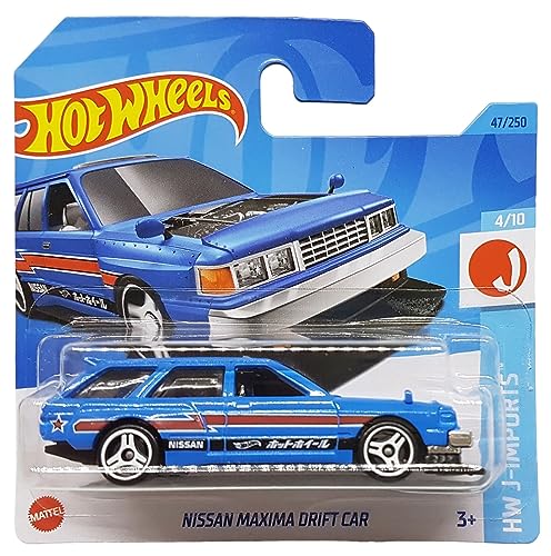 Hot Wheels - Nissan Maxima Drift Car - HW J-Imports 4/10 - HKK65 - Short Card - blau - Mattel 2023 von Hot Wheels