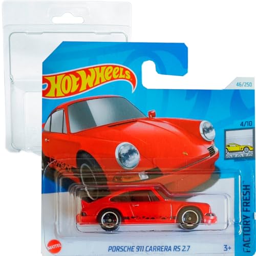 Hot Wheels Porsche 911 Carrera RS 2.7 Factory Fresh 4/10 (46/250) HTD08 Rot 2024 + Kurzkartenschutz Frikimonkey von Hot Wheels