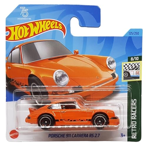 Hot Wheels - Porsche 911 Carrera RS 2.7 - Retro Racers 8/10 - HKJ82 - Short Card - 75 Porsche - orange - Mattel 2023 von Hot Wheels