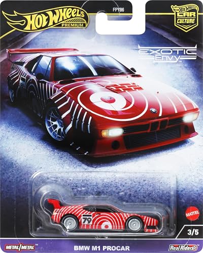 Hot Wheels Premium BMW M1 PROCAR, Car Culture Circuit Legends-Fahrzeuge für Kinder ab 3 Jahren und Erwachsene Fans und Sammler, Premium-Kollektion von Car Culture im Maßstab 1:64, HKC79 von Hot Wheels