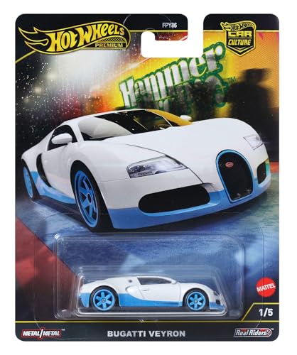 Hot Wheels Premium Bugatti Veyron, Car Culture Circuit Legends Fahrzeuge für Kinder ab 3 Jahren und Erwachsene Fans und Sammler, Premium-Kollektion von Car Culture im Maßstab 1:64, HRW06 von Hot Wheels