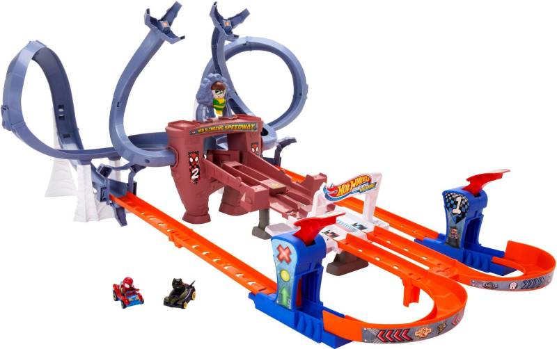 Hot Wheels Racerverse Autorennbahn Spider-Man's Web Slining Speedway Track Set von Hot Wheels