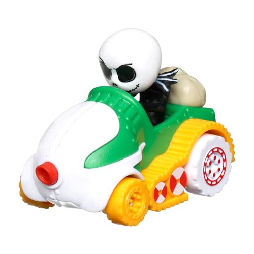 Hot Wheels Rennfahrer-Vers Jack Skellington Druckguss-Modellauto, Spielzeug ab 3 Jahren, Geschenk für Kinder und Sammler, HKC03, Mehrfarbig von Hot Wheels