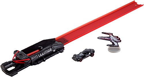 Hot Wheels – Star Wars – Blast & Battle Lightsaber Launcher – Darth Vader – Fahrzeug und Pullback-Rennstrecke von Hot Wheels