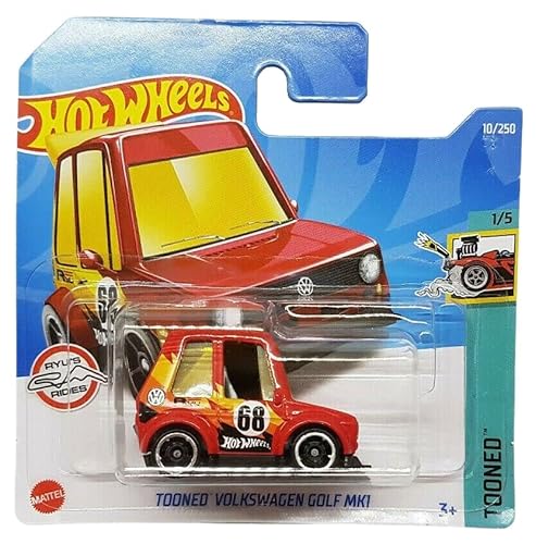 Hot Wheels - Tooned Volkswagen Golf MK1 - Tooned 1/5 - HCW71 - Short Card - Ryus Rides - VW GTI - Mattel 2022 von Hot Wheels