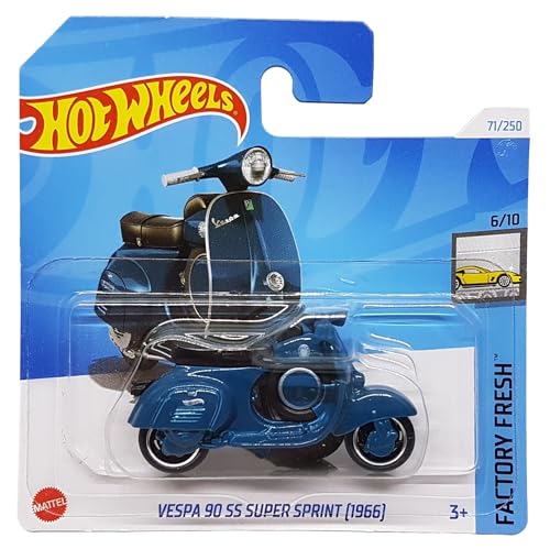 Hot Wheels - Vespa 90 SS Super Sprint [1966] - Factory Fresh 6/10 - HTD23 - Short Card - Motorrad - dunkelblau - Mattel 2024 – 1:64 von Hot Wheels