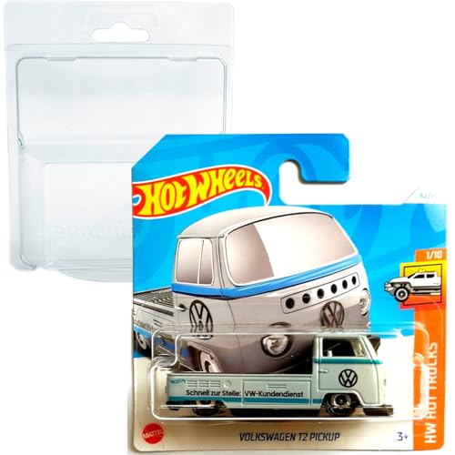 Hot Wheels Volkswagen T2 Pickup HW Hot Trucks 1/10 (42/250) Grau HTD04 2024 + Kurzkartenschutz Frikimonkey von Hot Wheels