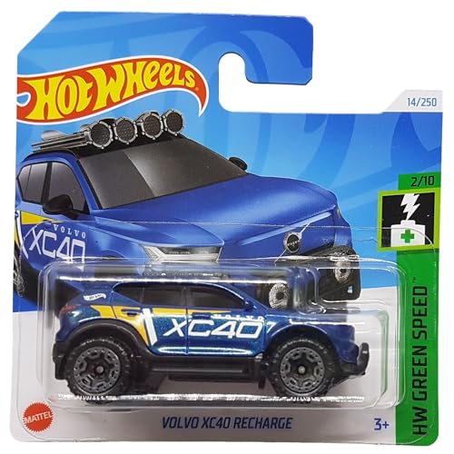 Hot Wheels - Volvo XC40 Recharge - HW Green Speed 2/10 - HTB79 - Short Card - dunkelblau metallic - Mattel 2024 von Hot Wheels