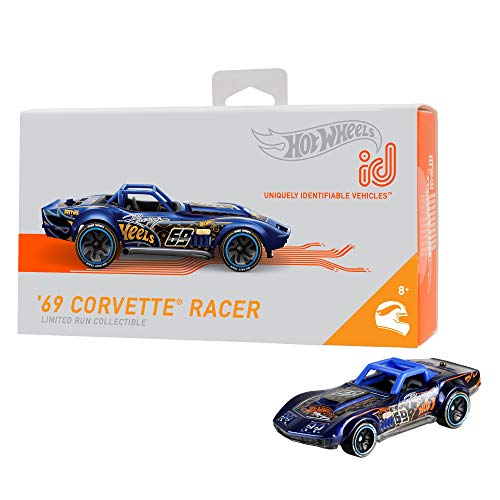 Hot Wheels id FXB19 - Die-Cast Fahrzeug 1:64 69 Corvette Racer mit NFC-Chip zum Scannen iD App, Auto Spielzeug ab 8 Jahren, Mehrfarbig von Hot Wheels