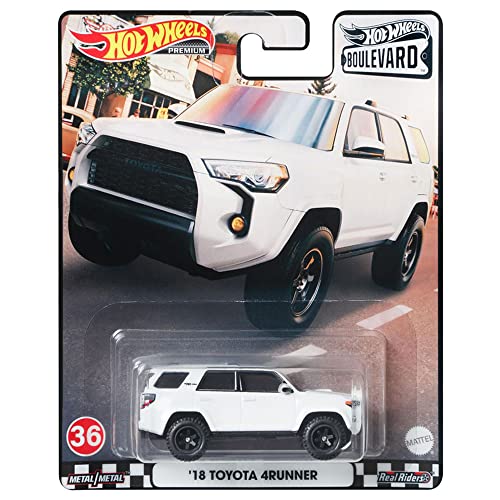 Mattel GRM08 Hot Wheels Premium Real Riders Boulevard Custom `18 Toyota 4Runner Nr. 36, Rennwagen, Modellfahrzeug, für Kinder und Sammler von Hot Wheels