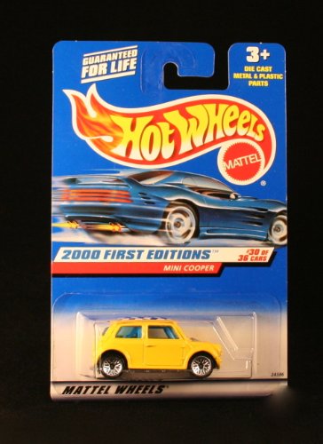 Mattel Hot Wheels 2000 First Editions Series 1:64 Scale Die Cast Metal Car # 30 of 36 : Yellow Coupe Mini Cooper with Checker Board Rooftop (Collector No. 90) von Hot Wheels