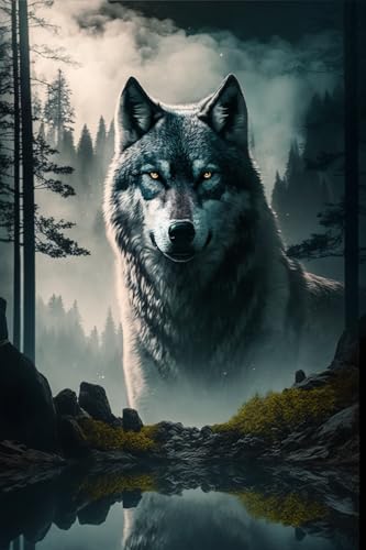 Shadow of The Wolf Puzzles for Adults 1000 Piece Wooden Jigsaw Puzzle Difficult and Cool - Shadow of The Wolf - 1000 Pieces Fantasy Puzzles von Hothostl