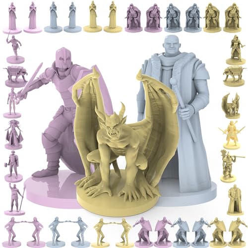 House of Bodian Mythical Heroes Town Dwellers, Heroes and Monsters Minifiguren-Set für RPGs – 102 Stück in 17 Designs, geeignete Größe für DND (Town Edition) von House of Bodian