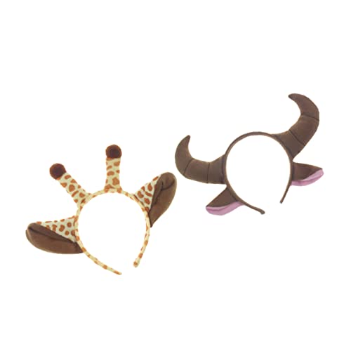 Housoutil 2St Halloween-Stirnband haarschmuck Tier Hörner Hut Kopfbedeckung Kind Requisiten kurzer Plüsch von Housoutil
