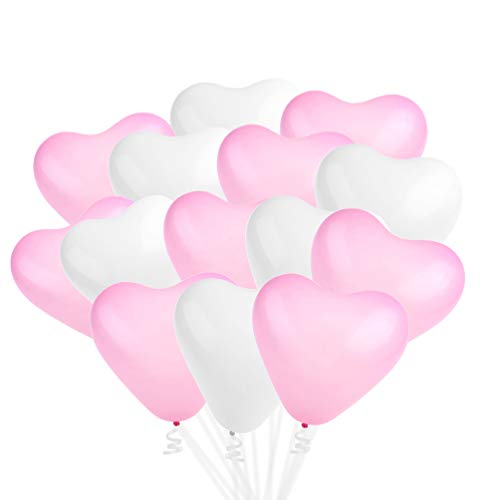 Housoutil Herzförmige Luftballons 100 Stück Romantische Liebesherz-Luftballons Rosa Kreative Party-Luftballons Dekorativ Für Hochzeit von Housoutil