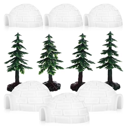 Housoutil Iglu-Modelle Eishaus 1 Set Mini-Weihnachtsbaum-Iglu-Modell Miniatur-Ornamente Miniatur-Iglu Aus Kunstharz Für Weihnachtsdekorationen Und Winterdekorationen von Housoutil