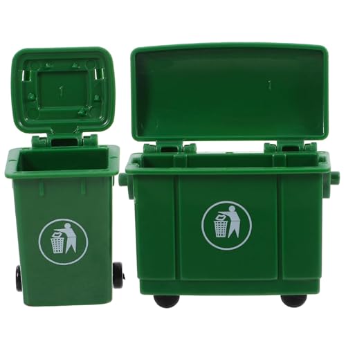 2 Stück Miniatur-Mülleimer mit zu öffnendem Deckel, Puppenhaus-Mini-Mülleimer-Modell, Outdoor-Szene-Requisite für DIY-Bastelarbeiten, Puppenhausmöbel, grünes Puppenhaus-Zubehör im Maßstab 1:12 2 Stück Miniatur-Mülleimer mit zu öffnendem Deckel, Puppenhaus-Mini-Mülleimer-Modell, Outdoor-Szene-Requisite für DIY-Bastelarbeiten, Puppenhausmöbel, grünes Puppenhaus-Zubehör im Maßstab 1:12 von HoveeLuty