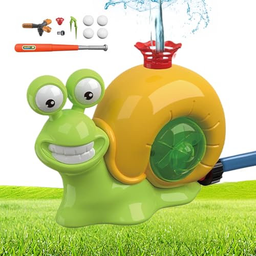 2-in-1-Wassersprinkler Baseball-Schnecken-Spielzeug für Kinder Outdoor-Spielsprinkler für Kinder bezaubernder Schnecken-Baseball-Sprinkler mit Ball und Schläger sommerkühlendes Kleinkind-Outdoor-Spiel von HoveeLuty