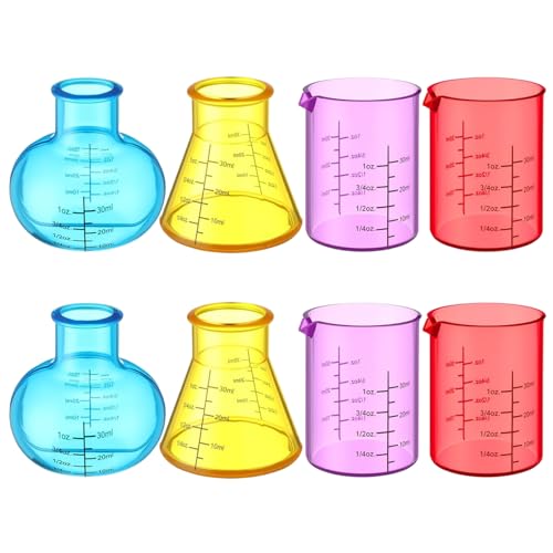 8-teiliges Becherset aus Kunststoff, buntes Becherset mit verschiedenen Formen, pädagogisch wertvolle Kunststoff-Sets für Heimwerker, Experimente, Chemie, Studien, Becher, Plastikflaschen, Plastik 8-teiliges Becherset aus Kunststoff, buntes Becherset mit verschiedenen Formen, pädagogisch wertvolle Kunststoff-Sets für Heimwerker, Experimente, Chemie, Studien, Becher, Plastikflaschen, Plastik von HoveeLuty