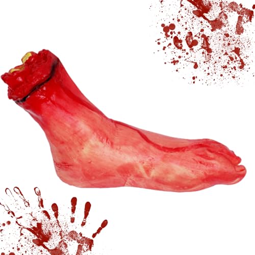 Abgetrennter Fuß für Halloween, Horror, blutiges falsches Werkzeug, gebrochener Fuß, Streich, Trick, Halloween-Party-Requisiten, gebrochener Fuß für Halloween, Halloween-Simulationsfüße, Halloween-Hor von HoveeLuty