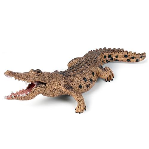 Alligator-Spielfigur, 7,1 x 2,8 x 2 Zoll, realistische Krokodil-Spielzeugfigur mit beweglichem Kiefer, Wildtier-Spielzeugfigur aus Kunststoff für Jungen und Mädchen, Wildtierspielzeug Krokodil, Alliga von HoveeLuty